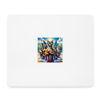Gato Loco Cat Gang CatDudes Surf CoolCats Surf - Tapis de souris (format paysage) - blanc - Devant