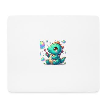 Dino petit avec bulles de savon - Tapis de souris (format paysage) - blanc - Devant
