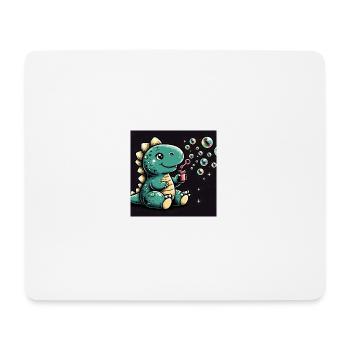 Dino mit Seifenblasen im All - Mousepad (Querformat) - Weiß - Vorne