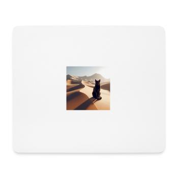 Eine echte Katze in der Wüste 2 - Mousepad (Querformat) - Weiß - Vorne