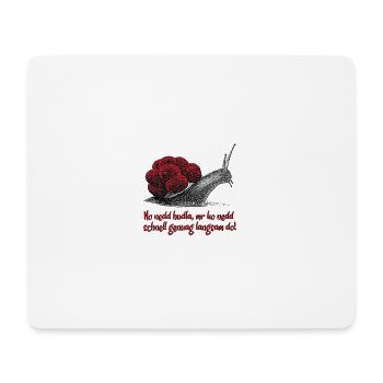 🐌Snail with Bollenhut and Swabian saying🐌 - Mouse Pad (horizontal) - white - Front