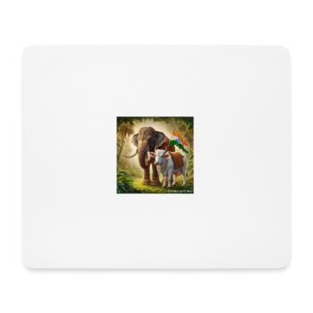 Sacred Indian cow with elephant - Mousepad (Querformat) - Weiß - Vorne