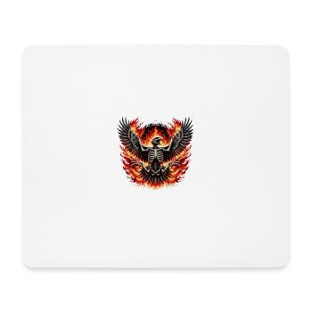 Schwarzer Adler aus Knochen und Feuer - Mousepad (Querformat) - Weiß - Vorne