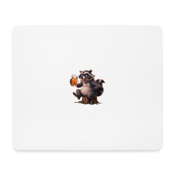 Waschbär Bier Geschenk - Mousepad (Querformat) - Weiß - Vorne