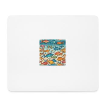 Élégance Marine : Poissons à la Mode - Tapis de souris (format paysage) - blanc - Devant