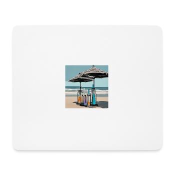 Style Estival : Parasols en Bord de Mer - Tapis de souris (format paysage) - blanc - Devant