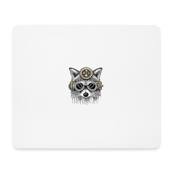 Raton laveur steampunk - Tapis de souris (format paysage) - blanc - Devant