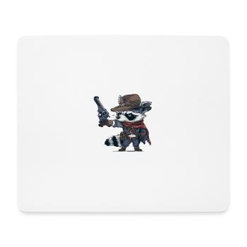 western raton laveur - Tapis de souris (format paysage) - blanc - Devant