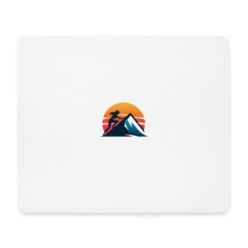 Frau besteigt Berg - Mousepad (Querformat) - Weiß - Vorne