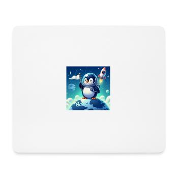 Pingouin dans l’espace - Tapis de souris (format paysage) - blanc - Devant