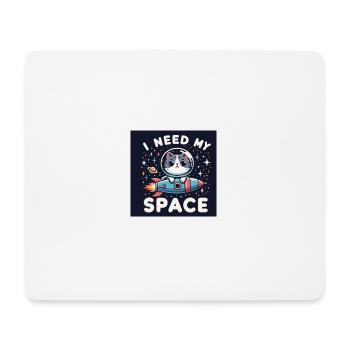I need my space Cat - Mousepad (Querformat) - Weiß - Vorne