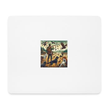 hunting animals with hunting dogs - Tapis de souris (format paysage) - blanc - Devant
