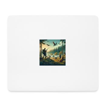 hunting animals with hunting dogs - Tapis de souris (format paysage) - blanc - Devant