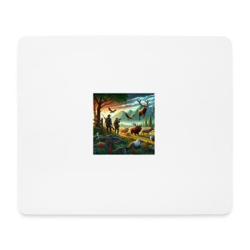 hunting animals with hunting dogs - Tapis de souris (format paysage) - blanc - Devant