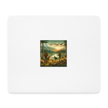 hunting animals with hunting gear and hunters - Tapis de souris (format paysage) - blanc - Devant
