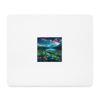 Nuit Étoilée sur Jardin montagneux - Tapis de souris (format paysage) - blanc - Devant