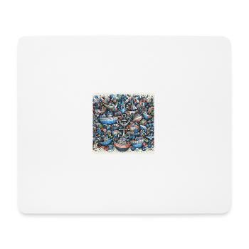 Design mit Schiffen - Mousepad (Querformat) - Weiß - Vorne