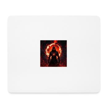 shadowy figure emerges from swirling red flames - Mousepad (Querformat) - Weiß - Vorne