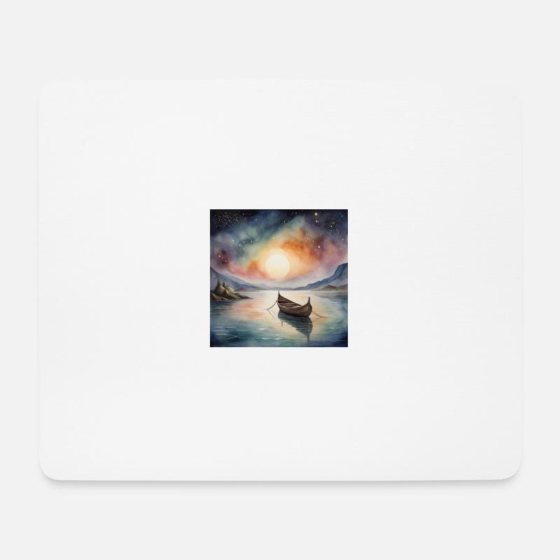 Himmlisches Boot – Eine Reise durch Zeit und Raum - Mousepad (Querformat) - Weiß