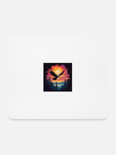Adler im Sonnenuntergang - Mousepad (Querformat) - Weiß