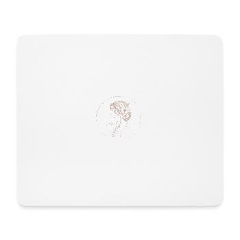 Goldener Blumenkreis Feminine Silhouette - Mousepad (Querformat) - Weiß - Vorne