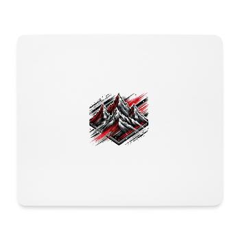 Schroffe Berge - Mousepad (Querformat) - Weiß - Vorne