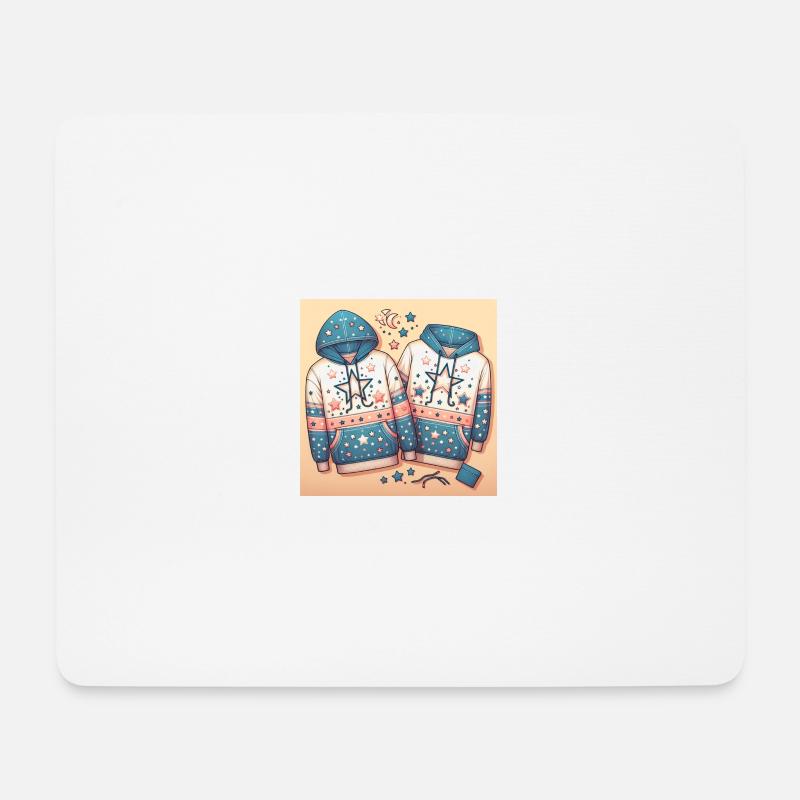 Kleidung Sternchen - Mousepad (Querformat) - Weiß