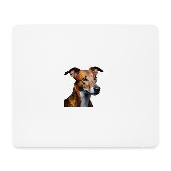 Herbstwindhund Porträt - Mousepad (Querformat) - Weiß - Vorne