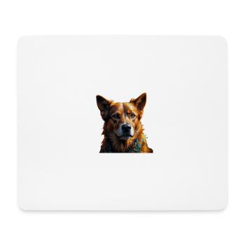 Buntes Hundeporträt Schal - Mousepad (Querformat) - Weiß - Vorne