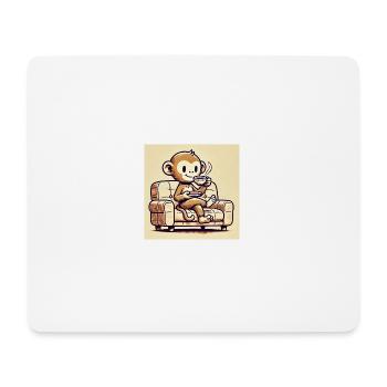 Entspannter Affe – KI-Design - Mousepad (Querformat) - Weiß - Vorne