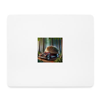 Buchen und Auto - Mousepad (Querformat) - Weiß - Vorne