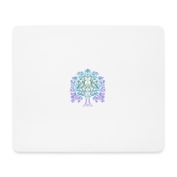 Baum des Lebens mit Vögeln - Mousepad (Querformat) - Weiß - Vorne