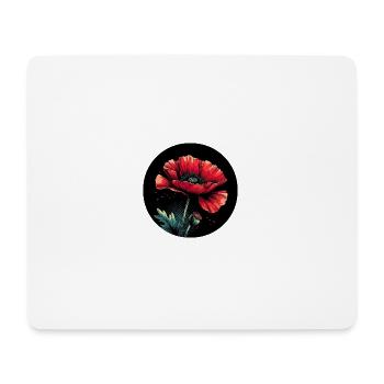 Mohnblume rot - Mousepad (Querformat) - Weiß - Vorne