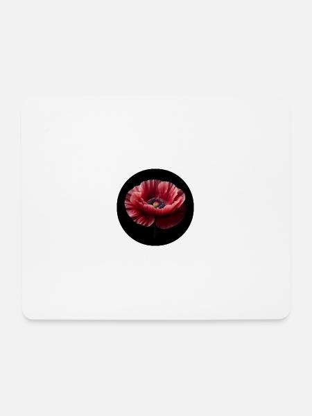 Mohnblume fotorealistisch - Mousepad (Querformat) - Weiß