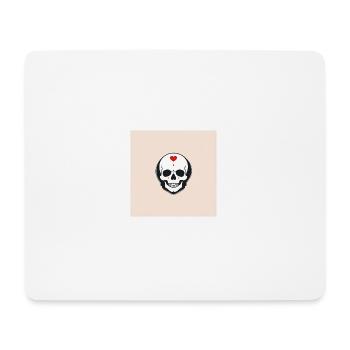Kopf mit Herz - Mousepad (Querformat) - Weiß - Vorne