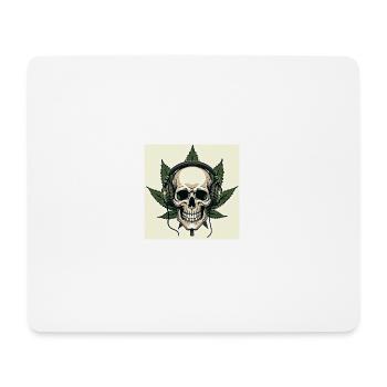 Skull With Headphones - Mouse Pad (horizontal) - white - Front