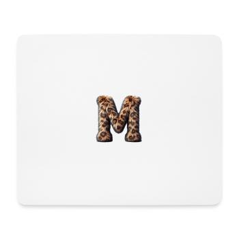 Lettre M moelleuse fourrure léopard - Tapis de souris (format paysage) - blanc - Devant