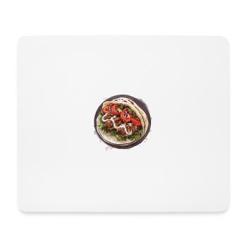Délicieux wrap de kebab - un pur plaisir ! - Tapis de souris (format paysage) - blanc - Devant