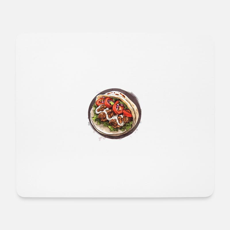 Köstlicher Kebab-Wrap – Genuss pur! - Mousepad (Querformat) - Weiß