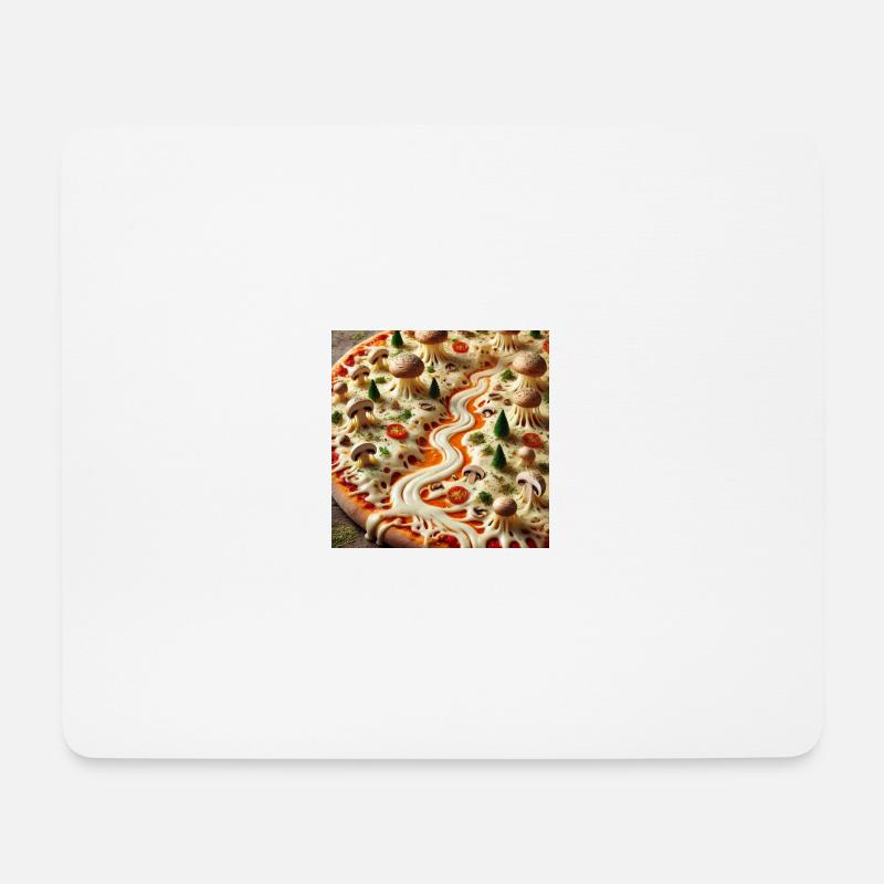 Pizza - Mousepad (Querformat) - Weiß
