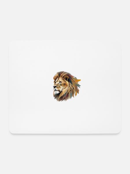 Farbenfroher Löwenkopf - Mousepad (Querformat) - Weiß
