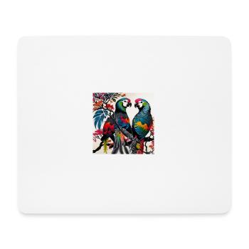 Papageien - Mousepad (Querformat) - Weiß - Vorne