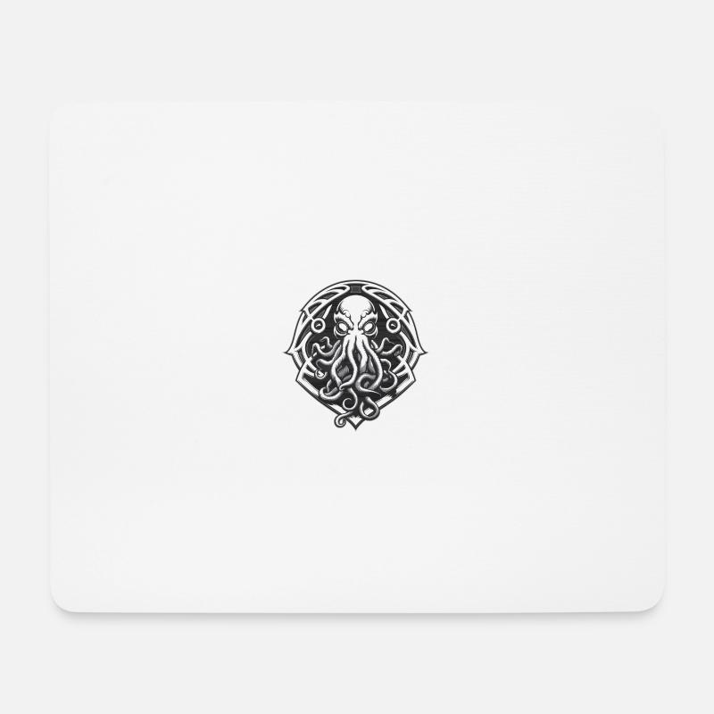 cthulhu logo - Mousepad (Querformat) - Weiß