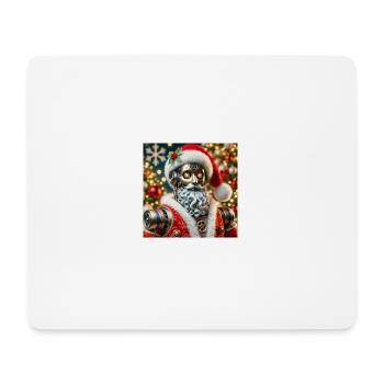 Roboter Weihnachtsmann - Mousepad (Querformat) - Weiß - Vorne