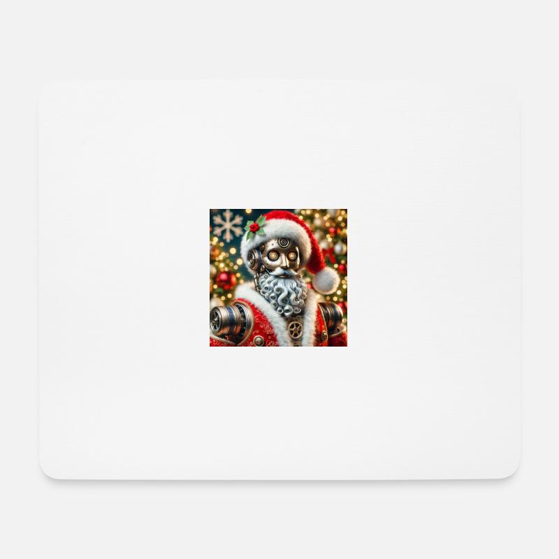Roboter Weihnachtsmann - Mousepad (Querformat) - Weiß