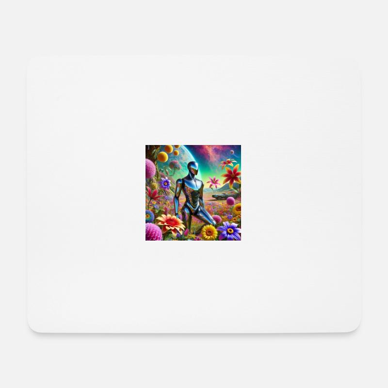Roboter - Mousepad (Querformat) - Weiß