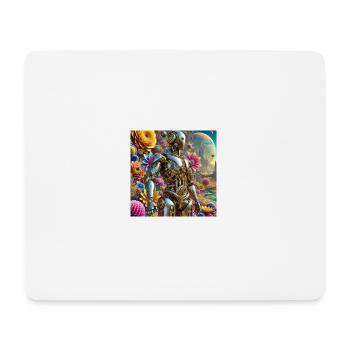 Hippieroboter - Mousepad (Querformat) - Weiß - Vorne