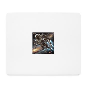 Roboter im Weltall - Mousepad (Querformat) - Weiß - Vorne