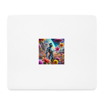 Hippieroboter - Mousepad (Querformat) - Weiß - Vorne