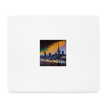 Stadt bei Nacht - Mousepad (Querformat) - Weiß - Vorne